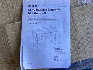 lot 558 image: Bestier Computer Desk with Monitor Shelf
