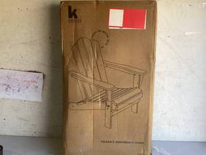 lot 277 image: LOT OF 2 KINGYES Folding Adirondack Chair, BROWN