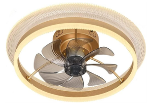 lot 86 image: Ceiling Fan with Light 22.8 in Ceiling Fan with Remote Simple Gold