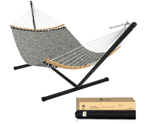 lot 167 image: Patio Watcher 12 FT Double Quick Dry Hammock with Curved Bamboo Spreader Bar