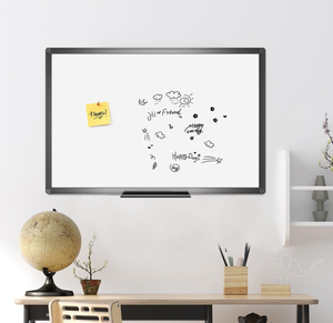 lot 169 image: VIZ-PRO Magnetic Dry Erase White Board, 48 X 36 Inches, Black Aluminium Frame