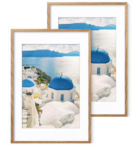 lot 299 image: LOT OF 2 OAK WOOD PICTURE FRAME 18x24