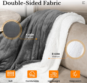 lot 389 image: Sunvivi Heated Blanket Queen Size, Grey