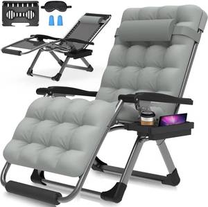 lot 555 image: Suteck Oversized Zero Gravity Chair,29In XL Lounge Chair wRemovable Cushion