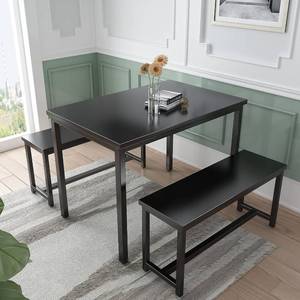lot 556 image: AWQM Dining Room Table Set, Kitchen Table Set with 2 Benche