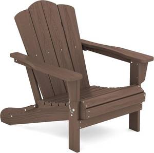 lot 571 image: LOT OF 2 KINGYES Folding Adirondack Chair Brown