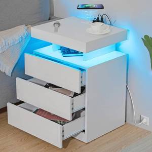 lot 358 image: Bedside Nightstand with USB Ports