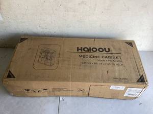 lot 282 image: HAIOOU Bathroom Wall Cabinet with Motion Sensor LED Light