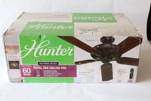 lot 80 image: NIB Hunter Royal Oak Ceiling Fan 60-Inch