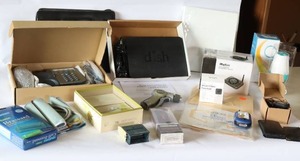 lot 108 image: Wuloo Full Duplex Intercom System NIB, WYZE Video Doorbell, DISH Satellite Receiver, LED RC Bike Light Etc