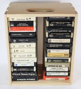 lot 131 image: Vintage 8-Track Tapes wWood Case...