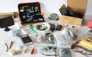 lot 181 image: LOUD Talking Alarm Clock, NuTone 24-Hour Digital Programmable Timer, Trailer Extension Cord, Soldering Iron Electronics Welding Tool, Duracell Instant USB Etc