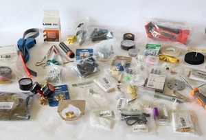 lot 182 image: EZARC PGM Concrete Drill Bit Set, LCD Waterproof Bevel Box Angle Measuring Device, TU-15-32 Diesel Compression Test 45 Degree Adapter Etc