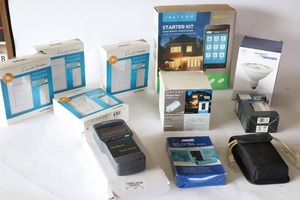 lot 198 image: INSTEON Home Remote Control System Starter Kit, (4)Lutron Caseta Smart Wireless Lighting, Network Cable Tester Etc