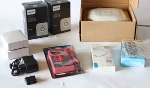 lot 208 image: Small Electonics Cen-Tech Digital 7 Function Multimeter, HDTV Smart Adaptor, Simple TV Network DVR Tuner, Philips Home Security Sensors Etc