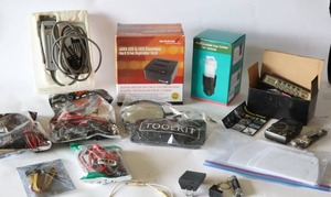 lot 220 image: SATA Hard Drive HDD Duplicator Dock eSATA USB Hard Drive Duplicator, Raycine Dog Trimmer 182, Radio Shack Battery Tester Etc.