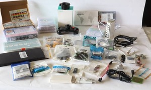 lot 222 image: ELEGOO 3mm 5mm Diffused Clear Assorted LED Light Bulbs Kit, Resister Kit, Emtting Diode LED Kit, Charging Station Etc
