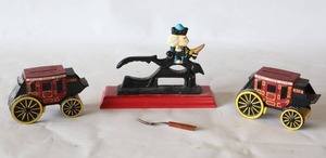 lot 285 image: Vintage Cast Iron Wells Fargo Banks Nut Cracker...