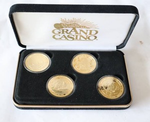 lot 25 image: 1997 GRAND CASINO Limited WILDLIFE COLLECTOR COINS 24kt Gold...