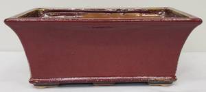 lot 31 image: Lovely Burgundy Rectangular Pot