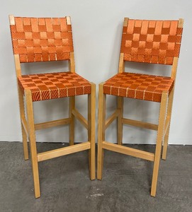 lot 31A image: Pair of Awesome Orange Stools by J Persing