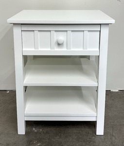 lot 41 image: Crate and Barrel Accent Table with Drawer
