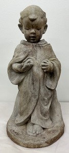 lot 8 image: Sweet Little Boy Concrete Garden Statue