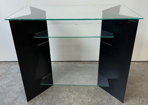 lot 27 image: Belloggetti TVEntertainment Stand - Black Metal and Glass