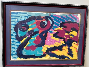lot 24 image: Karel Appel (1921-2006) Lithograph Two People in Autumn Light 1991 - Signed & Numbered