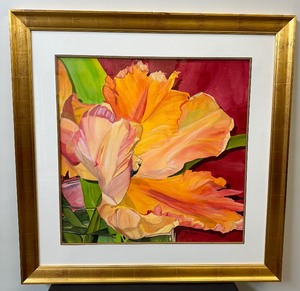 lot 15 image: Beautiful Watercolor of Tulips by Leslie Gerstman