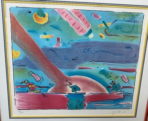 lot 10 image: Peter Max Lithograph Sailing In A New World - Signed & Numbered - Certificate of Authenticity