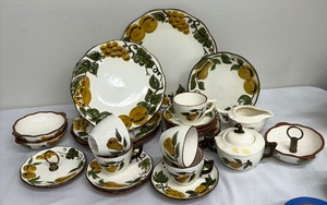 lot 50A image: Vintage Stangl Sculptured Fruit Pottery Grouping