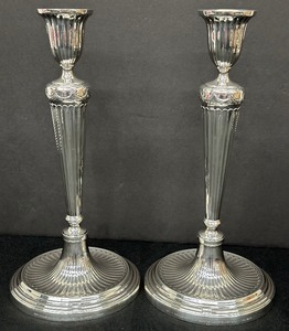 lot 58A image: A Lovely Pair of Tiffany & Co Sterling Silver Candle Stick Holders