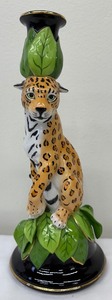 lot 94A image: Lynn Chase Jaguar Jungle Jaguar Candle Stick Holder