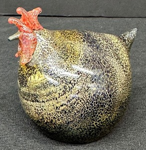 lot 216 image: Vintage Small Rene Burri Mundgeblasen Hand Blown Glass Chicken