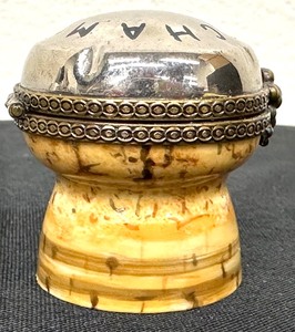 lot 19A image: Hand Painted Limoges France Champagne Cork Trinket  Pill Box