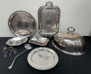 lot 118A image: A Spectacular Collection of Vintage Silver Plate Serving Pieces