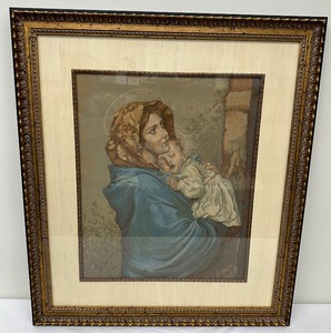 lot 69A image: Framed Madonna Ferrizzi Italian Jacquard Wall Tapestry