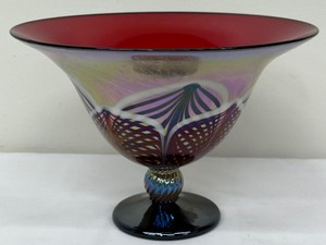 lot 75A image: Rick Strini Signed Pedestal Art Glass Bowl