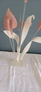 lot 111 image: Retro Lucite Calla Lily and Cat Tail Dcor Display