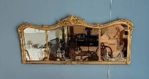 lot 43 image: Antique Ornate Gold Gesso Gilt Mirror