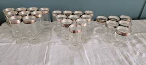 lot 80 image: MCM Silver Rimmed Stemware Service
