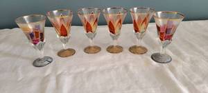 lot 81 image: Bohemian Handpainted Apertif Stemware