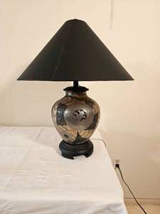 lot 47 image: Fredrick Cooper Design Postmodern Metallic Finish Ginger Jar Lamp