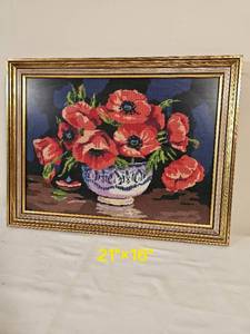 lot 131 image: Poppie Vase Needlepoint
