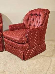 lot 48 image: Retro Tufted Club Chairs