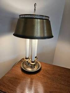 lot 112 image: Vintage Bouillotte Brushed Brass Lamp