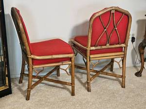 lot 118 image: Bohemian Rattan Accent Chairs