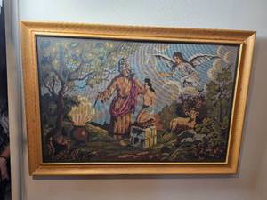 lot 133 image: Abraham & Isaac Needlepoint