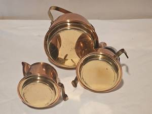 lot 160 image: Charming Copper Kettle Cream & Sugar